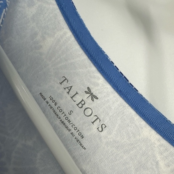 Talbots 100% Cotton Seashell Print Shift Dress Size M Button Detail - Picture 4 of 5